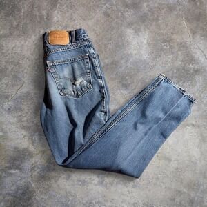 Vintage Made in USA Levi's 550 Relaxed Fit Jeans Distressed Light Wash 33x32
